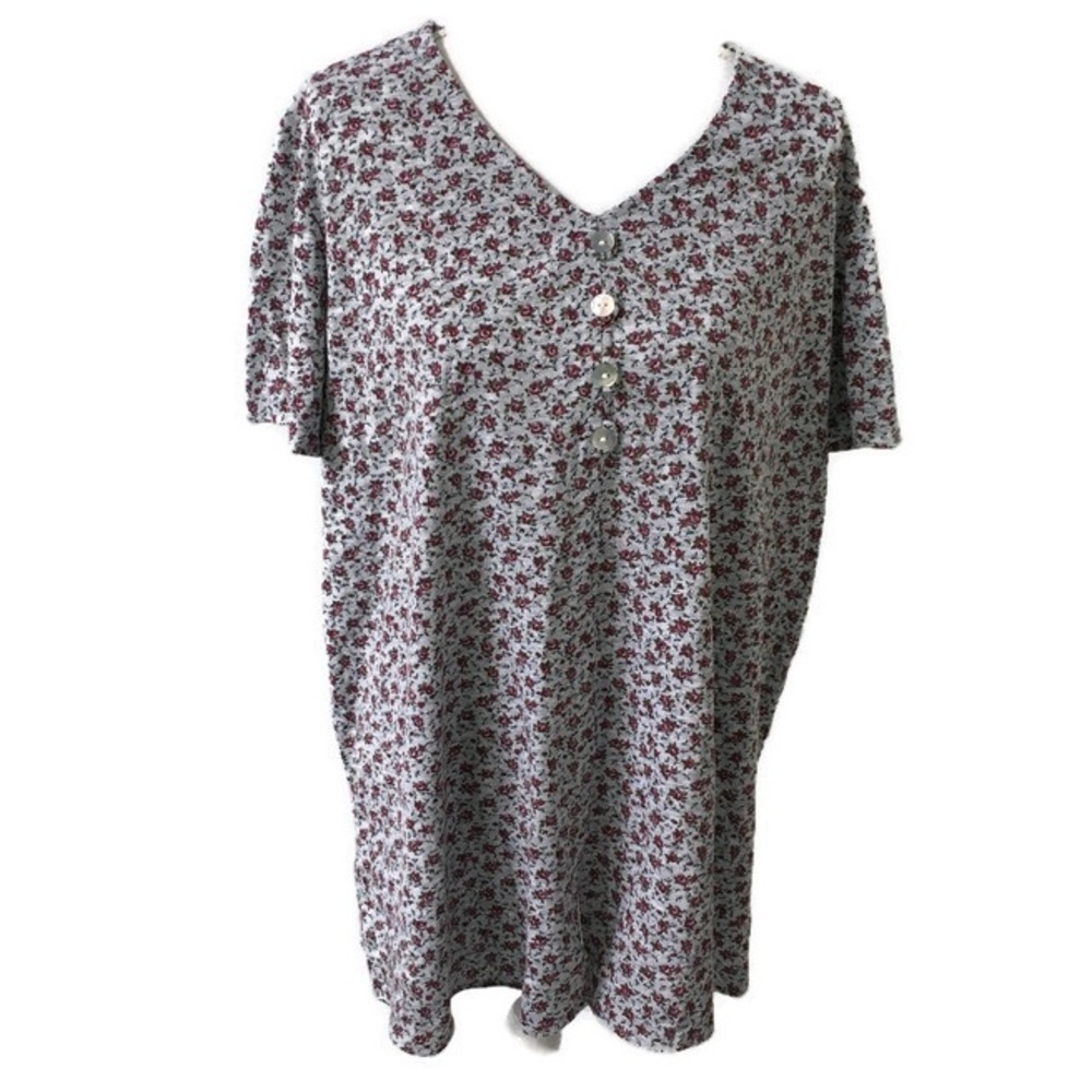 Great Times Maternity Short Sleeve Floral Tee XL